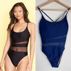 Summersalt The Causeway Navy Mesh Swimsuit in size 4